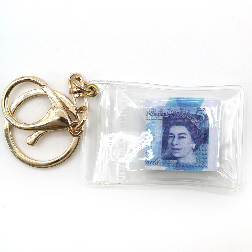 Simulación de dólar de Taiwán, dólar estadounidense, libra, won coreano, moneda indonesia, llavero, colgante de billetes de papel, medalla de oro, colgante de barra de oro, máquina de bebé