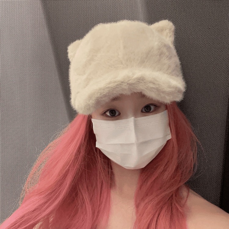 Otoño e invierno gorra de peluche de gato lindo con cola gorra gorra de pato gorra de peluche de invierno mujer gorra de peluche de invierno fría gorra de calor