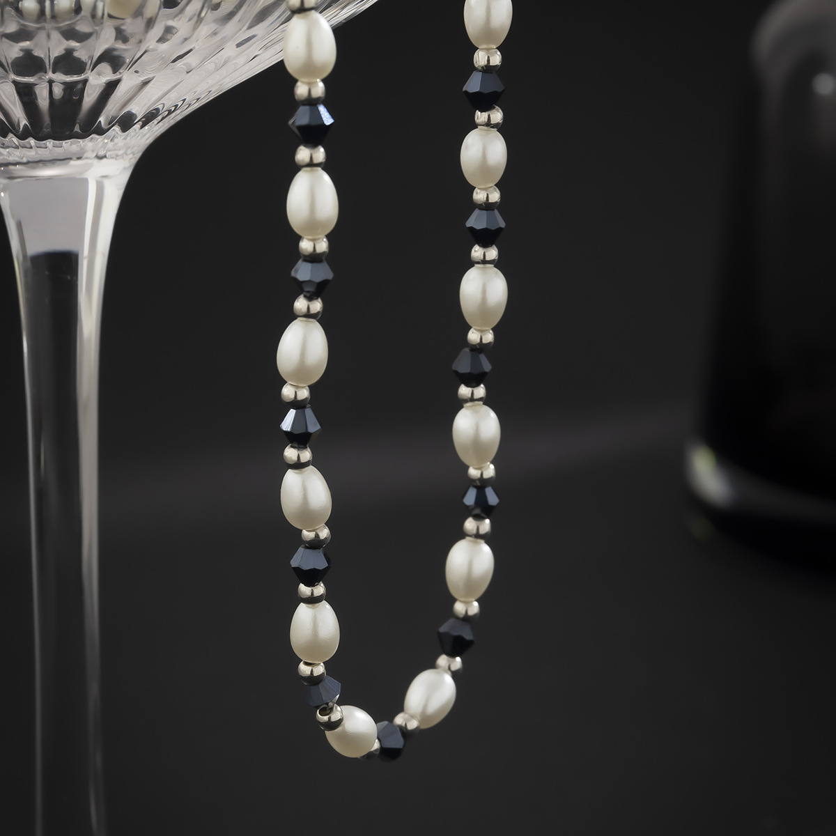 Color Block Pattern 1 Piece Fashion Color Block Artificial Crystal Imitation Pearl Beaded Men's Necklace