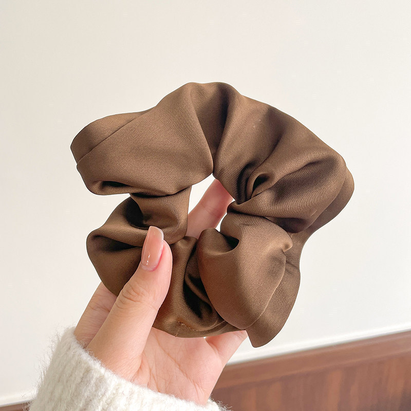 Satín coreano anillo de cabello de intestino grande mujer de moda cuerda de cabeza de alta calidad temperamento flor de cabello bola de cabello toque de cabeza