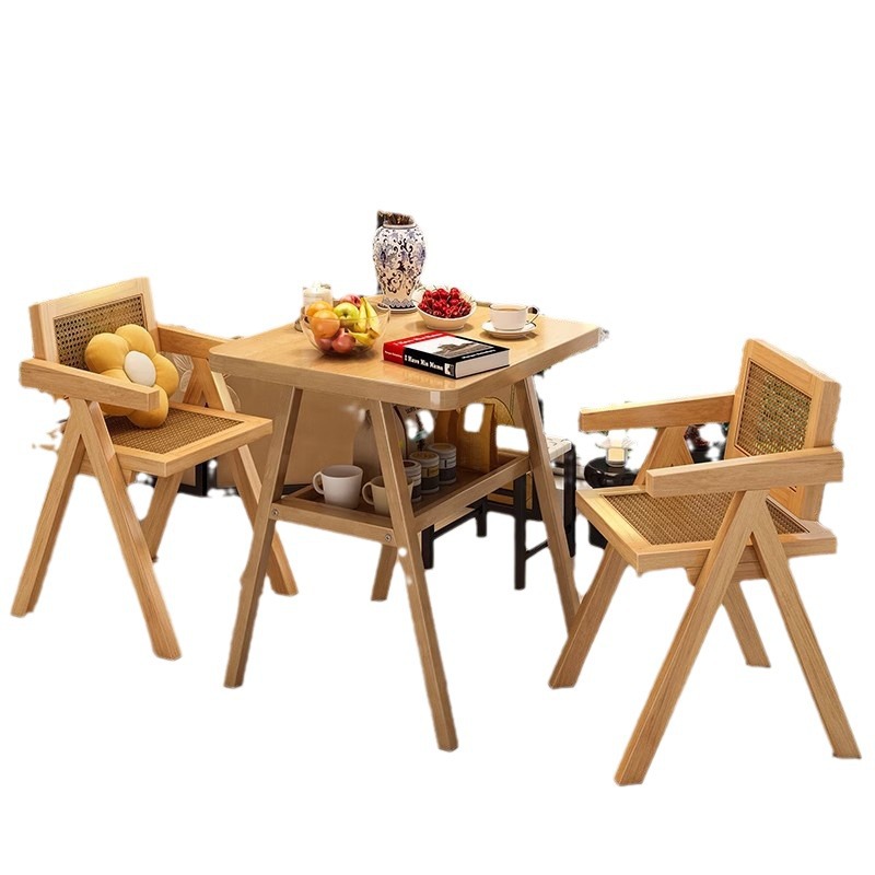Mesa y silla balcón, silla de caña de ocio, tres piezas, una mesa de lectura, dos sillas, mesas de té, sillas