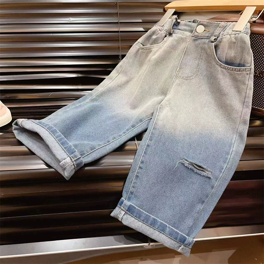Детские casual брюки, джинсы, осень, детская одежда, градиент, свободный крой