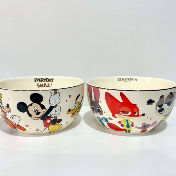 Juego de Vajilla de Cerámica con Diseño de Oso Mickey y Fresas, Tazón y Plato de Alta Calidad, en Caja de Regalo, para Uso Doméstico, Tazón de Fideos con Diseño de Dibujos Animados para Niñas