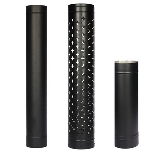 True fire fireplace with plumbing wood burning black stainless steel chimney tee elbow anti-scalding net accessories thickened smoke