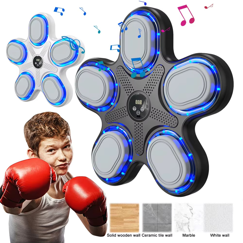Equipo de entrenamiento de la máquina de boxeo de música inteligente vertical práctica de boxeo pared objetivo máquina de potencia niños reacción objetivo de boxeo