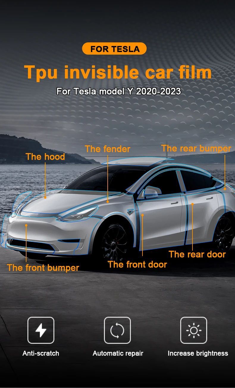Cross-border special for 20-24 Tesla modelY special invisible car clothing TPU film paint protective film