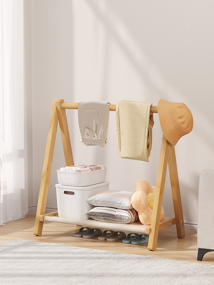 Temporary Bedside Clothes Removal and Folding Coat Rack Floor-Standing Bedroom Small Clothes Drying Rack Hanging R&