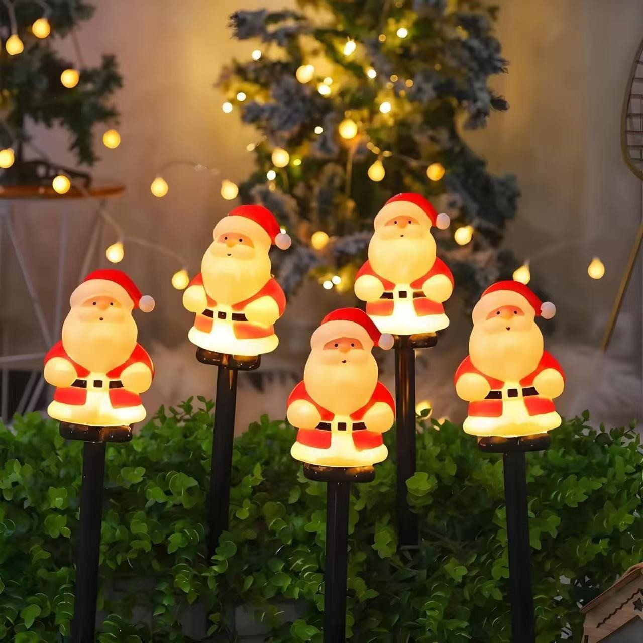 Santa Claus transfronterizo iluminación de césped al aire libre luz de jardín LED de Navidad luz solar luz de césped