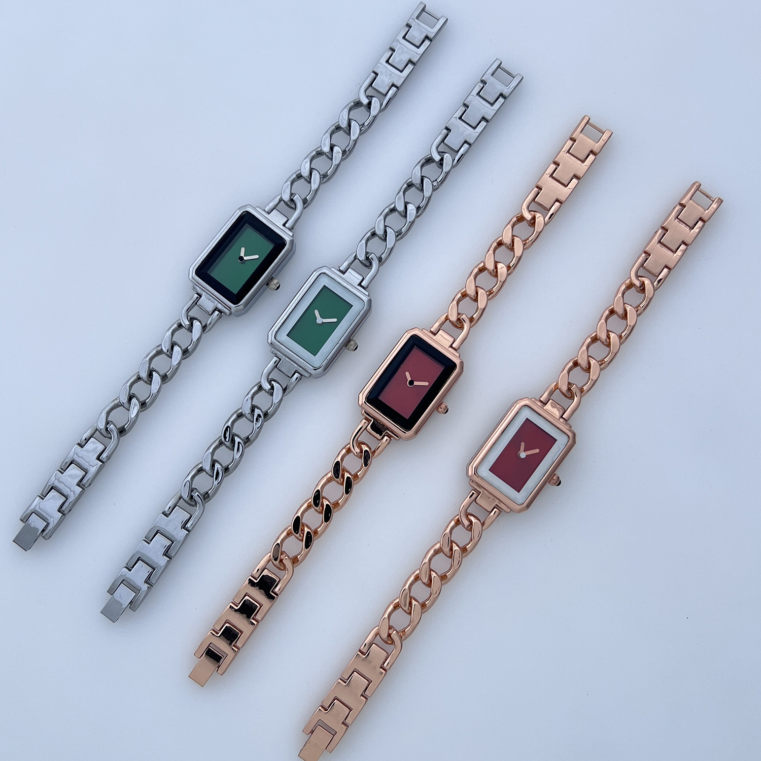 Chanel Watch Women's Small Fragrance Style Medieval Square Candy Color Dial Women's Watch Fashion Women's Bracelet Watch