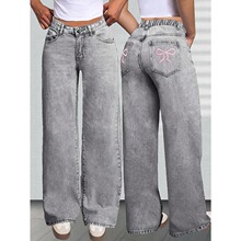 O 30997 Butterfly Embroidery Jeans ��������ţ�п� ����