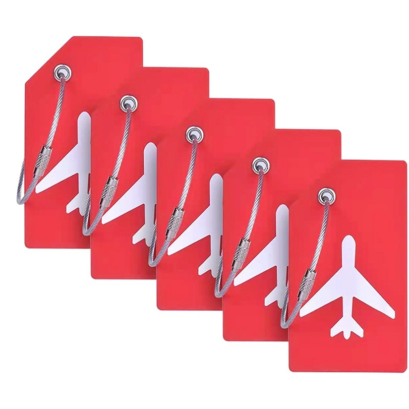 Amazon in stock silicone luggage tag PVC piece lanyard luggage tag flexible glue consignment box tag hot selling aircraft tag