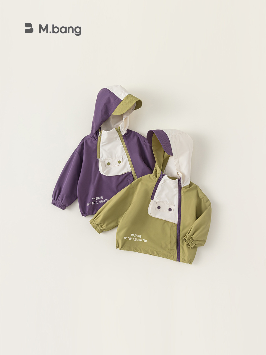 Chaqueta Infantil Youbao, Ropa Infantil, Chaqueta Informal para Primavera y Otoño, Ropa Infantil para Exteriores, Chaqueta con Capucha para Niños con Bloques de Color