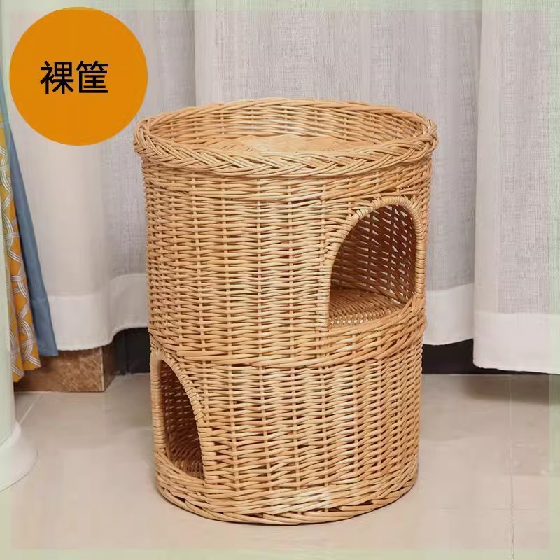 Nido de gato de caña caliente felino de cuatro estaciones desmontable general casa de gato villa pequeña perro de casa de gato felino de sauce estera