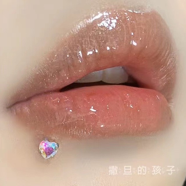 Lip piercing with zircon, Amazon