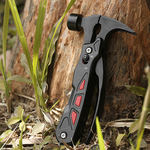 Portable multifunctional claw hammer pliers outdoor camping vehicle repair hammer knife bit combination tool
