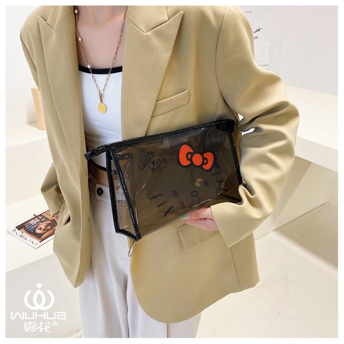 Hello Kitty genuine authorized Hello Kitty cosmetic bag small handbag fashionable women's bag large capacity Korean version