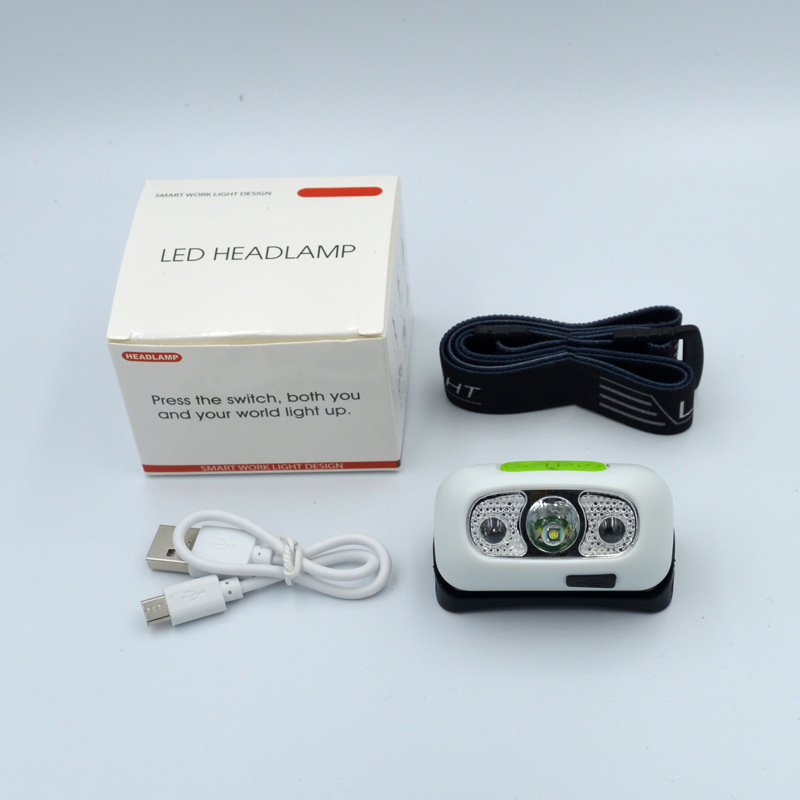 2024 nuevo faro de pesca súper brillante y ultraligero, larga duración de la batería, luz de sensor de pesca nocturna montada en la cabeza LED