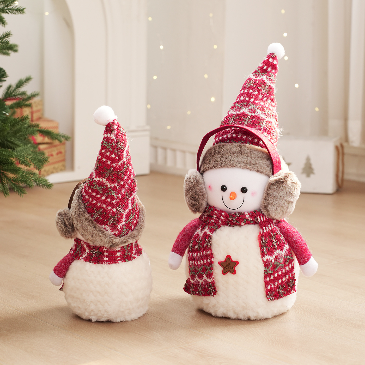 Nueva decoración de Navidad roja y blanca muñeca muñeca muñeca muñeca decoración tela espuma diseño de escritorio
