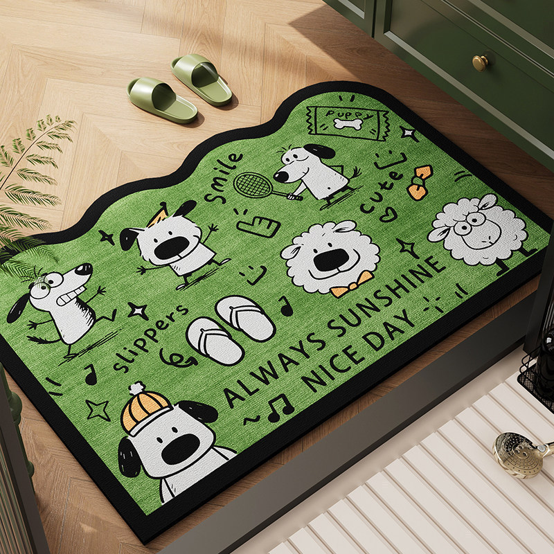 Cartoon-Shaped Dog Diatomaceous Earth Mat, Bathroom Absorbent Quick-Dry Foot Mat, Household Bathroom Dirt-Resistant Non-Slip Mat