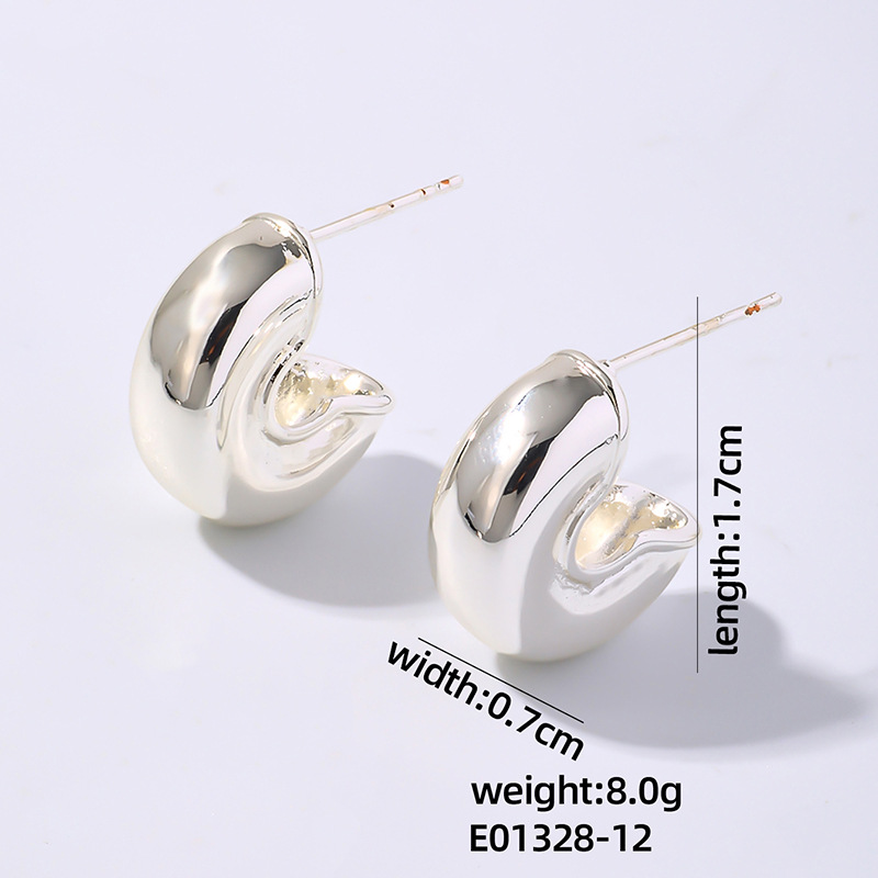 8g Weight Hoop Earrings, Drop Earrings Classification 1 Pair Quantity Holiday, Daily Occasion Copper Material Geometric Pattern Women's Gender Plating Design Simple Style Style 1 Pair Simple Style Geometric Plating Copper Hoop Earrings Drop Earrings 21