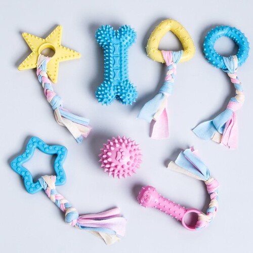 Dog toy relieves boredom, bite-resistant and vocal, puppy molar stick, puppy Teddy Bichon toy ball, pet supplies