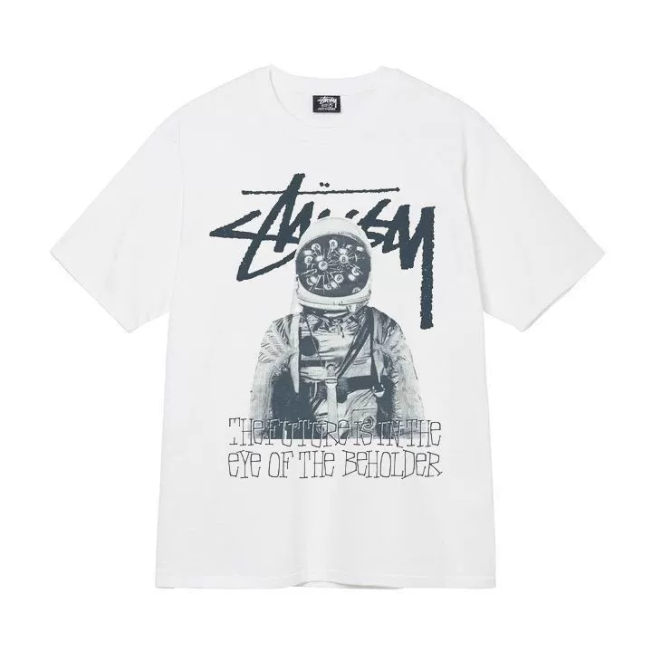 Футболка (Stussy) свободного кроя унисекс, короткий рукав, ткань 230 г, коллекция лета 2025