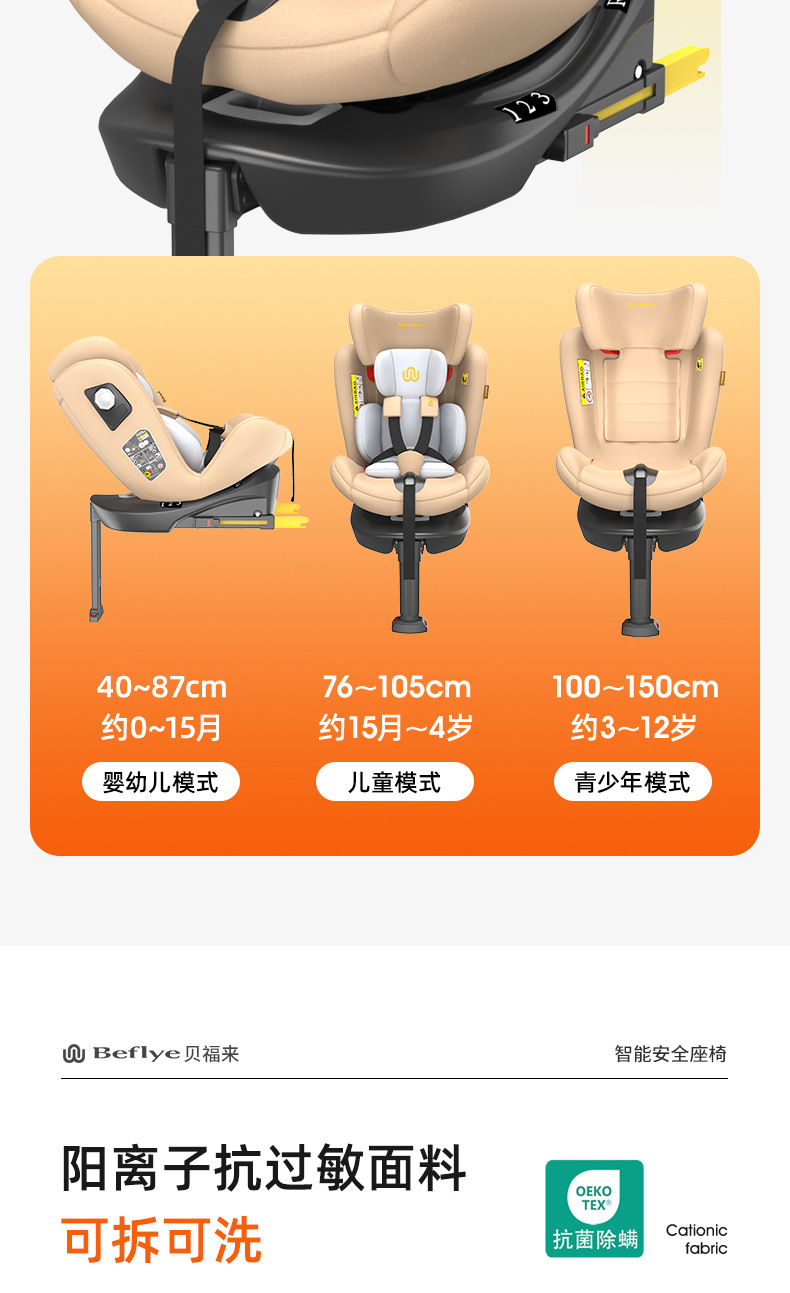 Child Safety Seat for Car, Suitable for Babies Aged 0-12 Years, 360-Degree Rotating Simple Seat, Universal Model for Infants