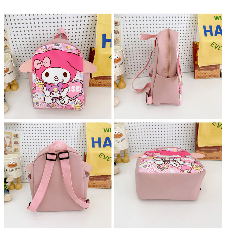 The new 2024 Kuromi kindergarten backpack is cute and cartoonized. It's a lightweight schoolbag and a cute snack bag for kids undefined