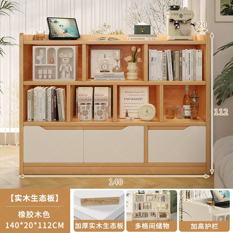 Estante para libros de madera maciza de piso a techo, estante de exhibición de almacenamiento de rejilla múltiple para el hogar, dormitorio, armario bajo junto a la cama, estantería con puerta