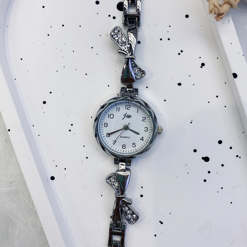 JW New Style Bracelet Watch TikTok Live Fashion Casual Women's Watch Korean Style Small Bow Diamond Student Watch