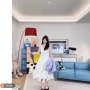v领蕾丝荷叶边新款连衣裙