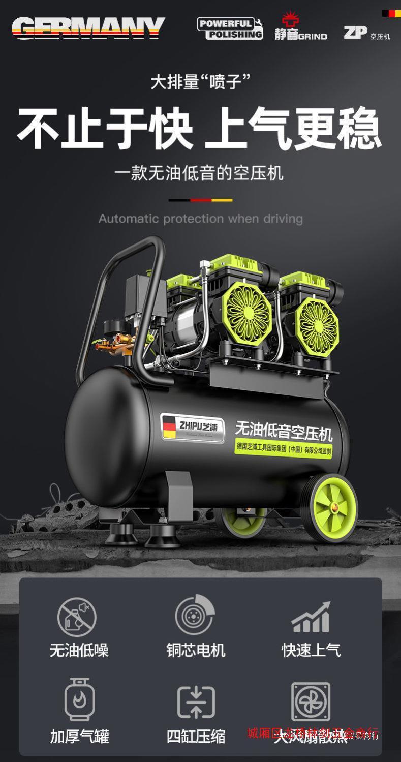 German Zhipu air compressor pump small 220v air compressor oil-free mute industrial grade woodworking high pressure