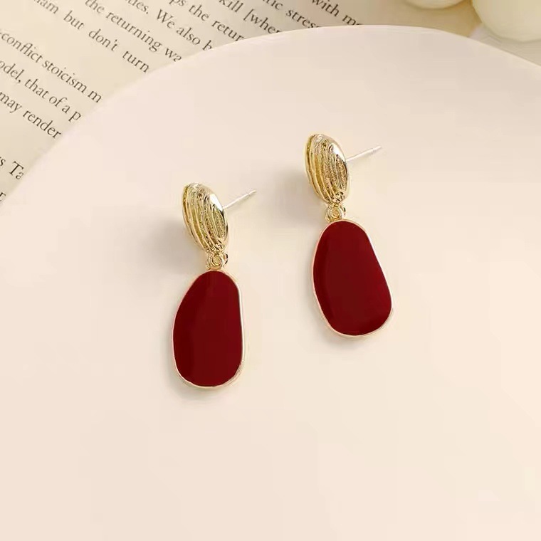 Wholesale Jewelry 1 Pair Simple Style Oval Alloy Drop Earrings display picture 3