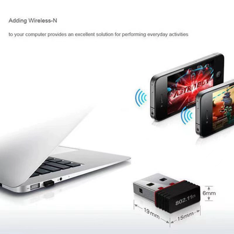 RTL8188 беспроводная сетевая карта 802.11n 150 Мбит/с USB WiFi-адаптер, «голое» устройство, plug-and-play, мини