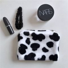Korean ins style cute girl plush cow coin purse going out mobile phone bag mini coin storage bag