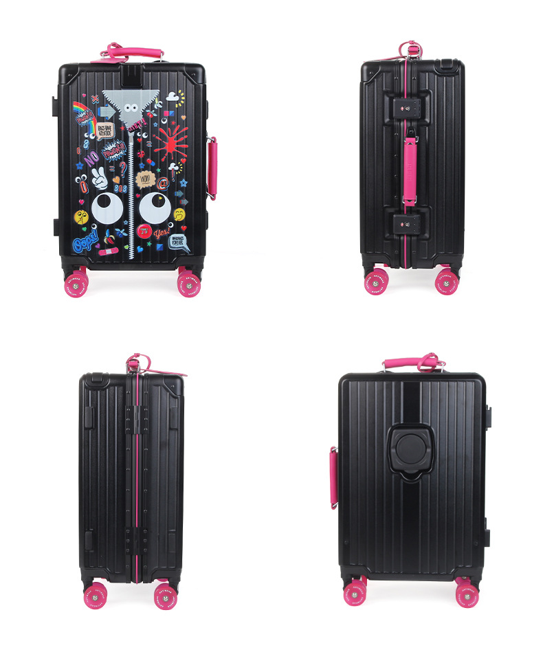 EYE THEME Nuevo anti-compresión de la cerradura de graffiti caja de tirón de puerta abierta con cremallera maleta de viaje A165 #