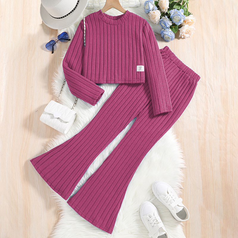 Mädchen Rippstrick Langarmset Für Den Herbst Und Winter Modisch_voghion.com