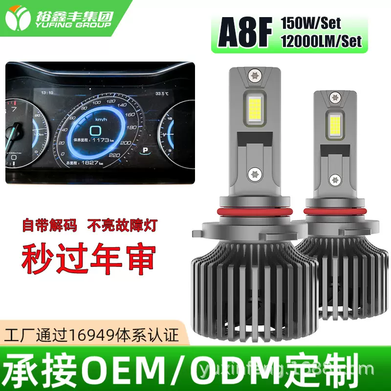 汽车LED大灯双铜管新款高亮车灯改装H11雾灯H4灯泡适用于拉达大灯