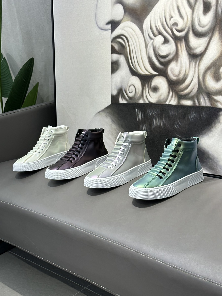 Men's High Top Sneakers Versatile Soft Sole Casual White Shoes_voghion.com