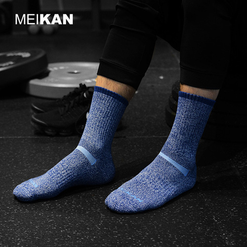 MEIKAN elite outdoor hiking merino wool sports socks men's mid-length quick-drying wear-resistant running basketball socks