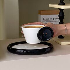 ボタンカップ&ソーサー 1個 ギフトボックス付き 高級感のある陶器カップ ウォーターカップ セラミックカップ コーヒーカップ マグカップ