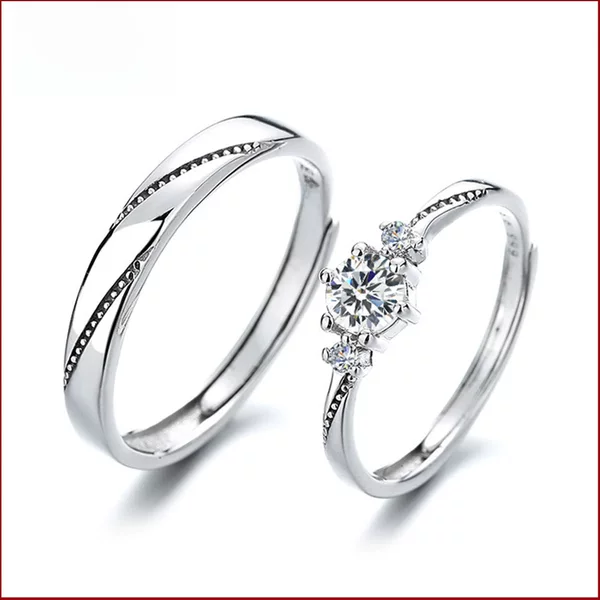 Elegant and cute love at first sight fashion couple ring men's and women's all-match simple personality open ring adjustable ring ring