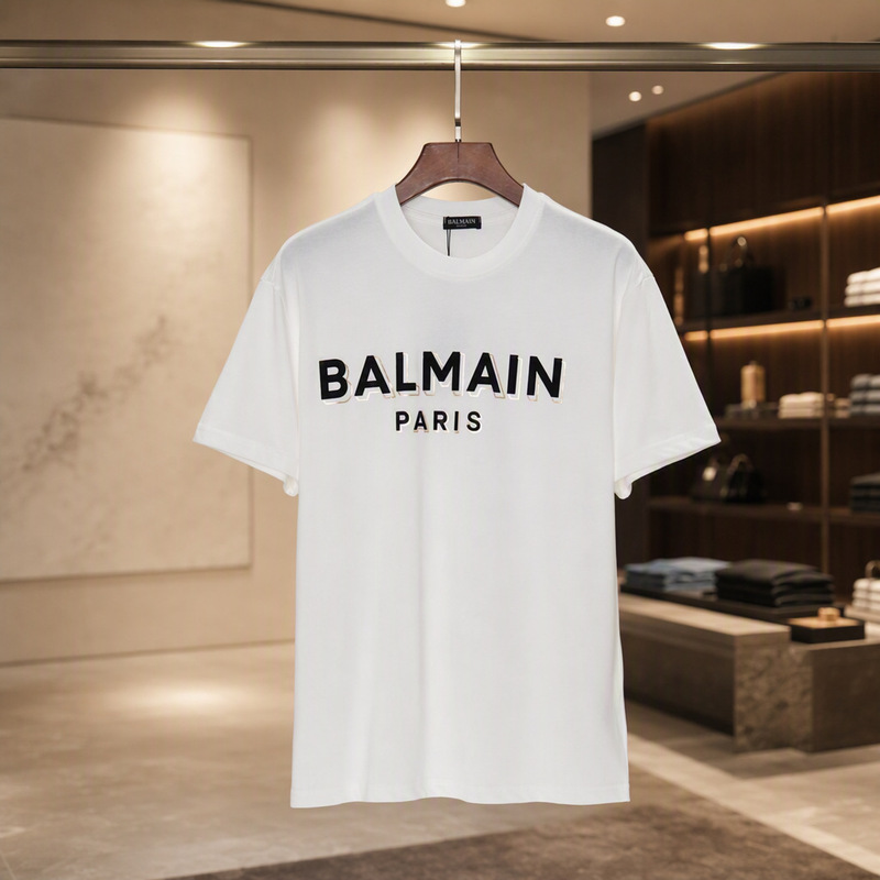 Balmain Balmain Printed Round Neck Short-Sleeved T-Shirt Amazon Women's Top t Loose Fashion Organic Cotton Balmain Balmain Printed Round Neck Short-Sleeved T-Shirt Amazon Women's Top t Loose Fashion Organic Cotton