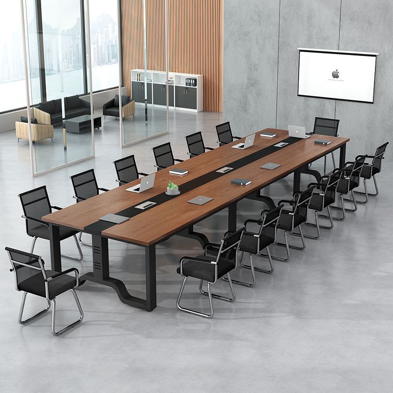Conference Table Long Table Office Desk and Chair Combination Simple Long Solid Wood Workbench Conference Room Modern Simple Training Table