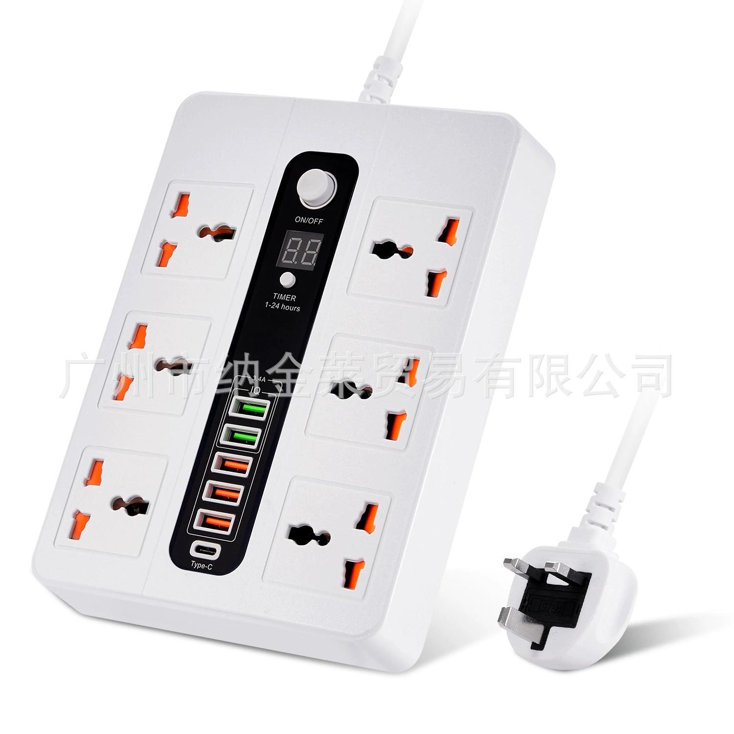 Трансграничная поставка универсального отверстия, розетки Ближневосточного востока, интеллектуальная защита от перегрузки таймера, большой шаг с 6 отверстиями TYPE-C.