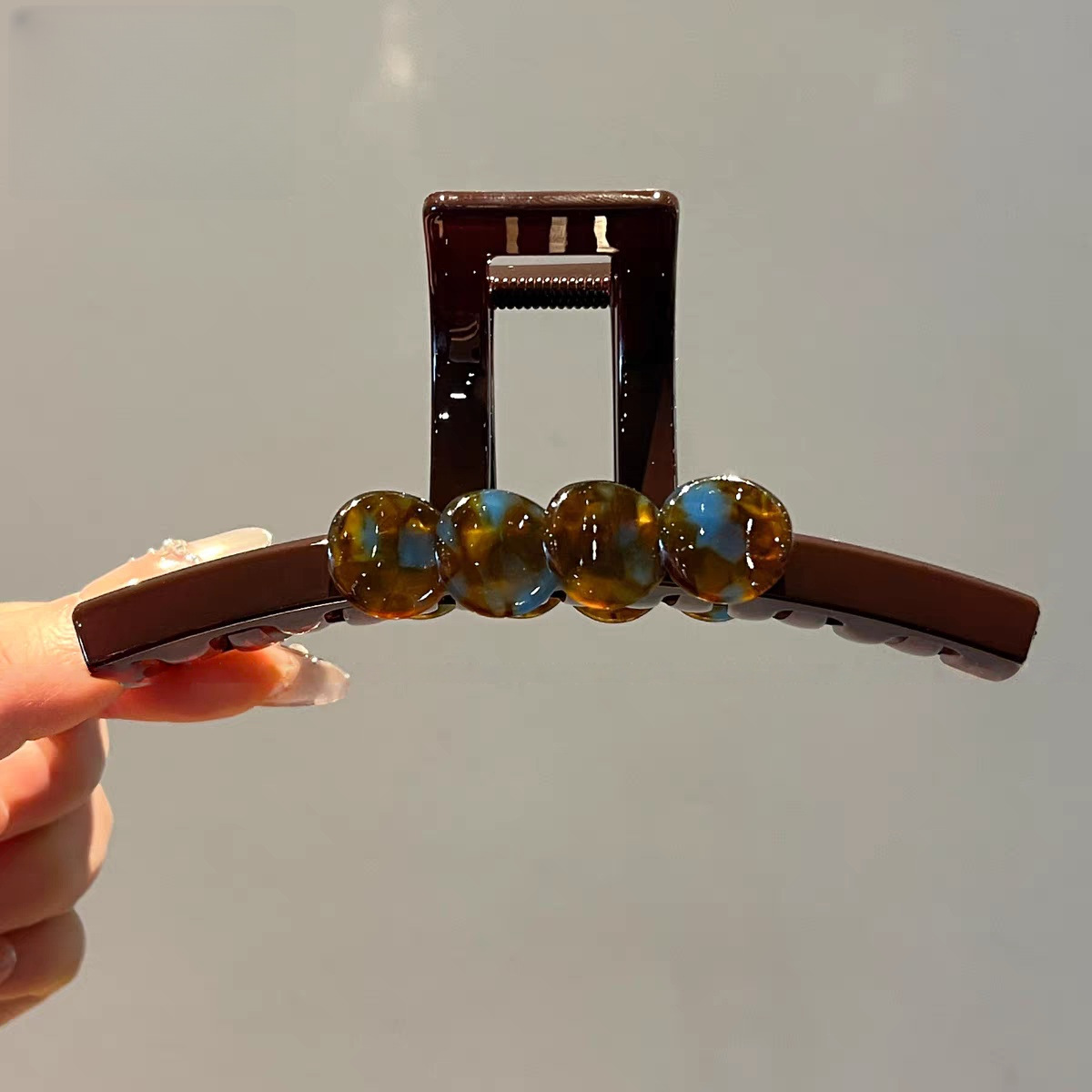 블루 브라운 스몰 라운드 마크 클립 [13CM]