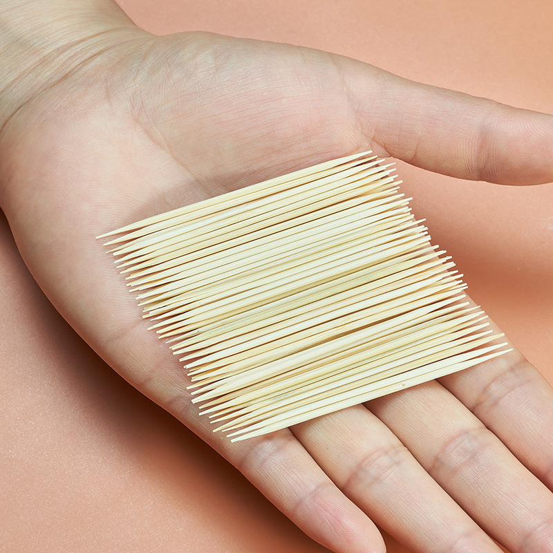 Disposable toothpick box 450 toothpicks with sliding cover bamboo double-headed disposable toothpicks for home use in hotels and restaurants