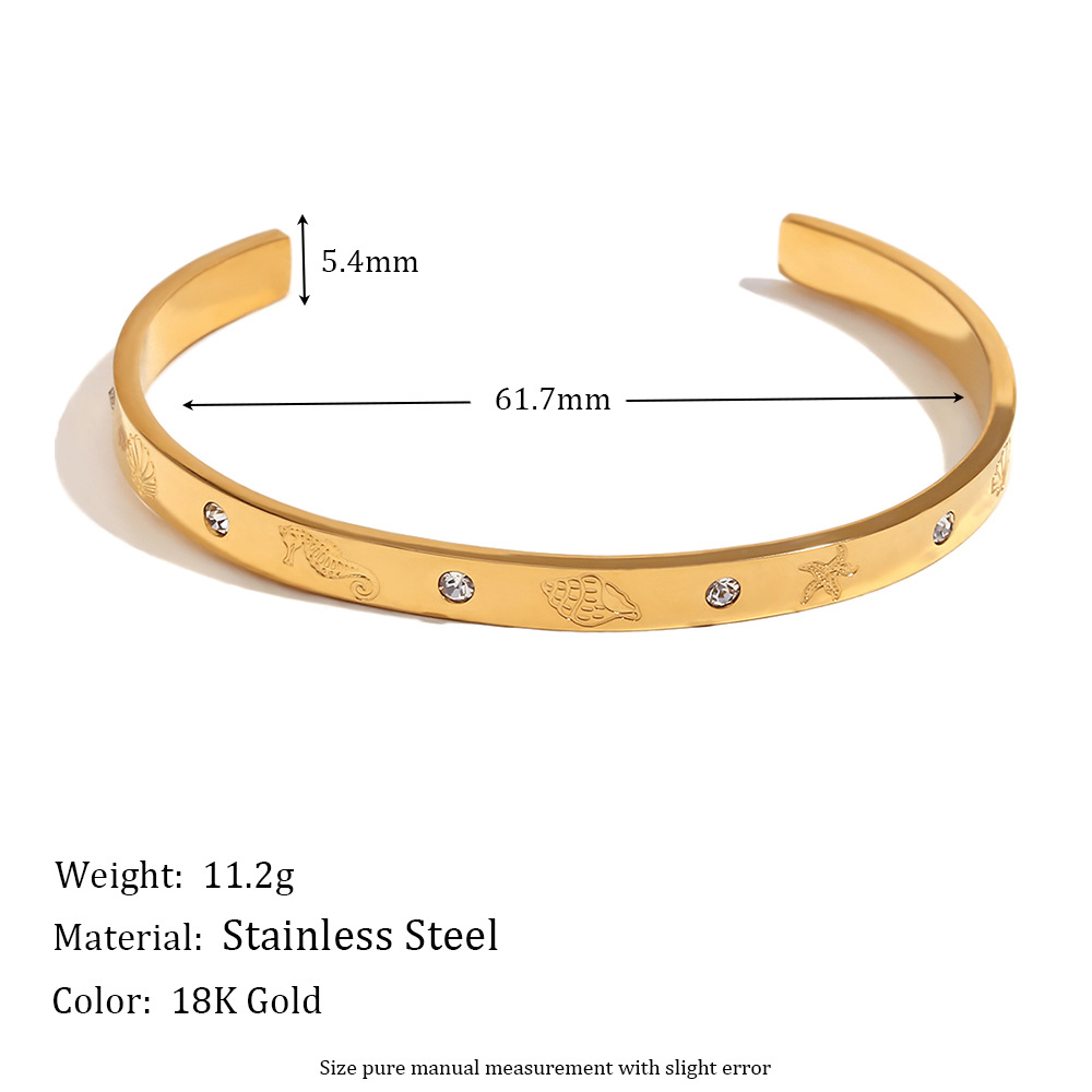 Ocean Pattern Stainless Steel Bracelet