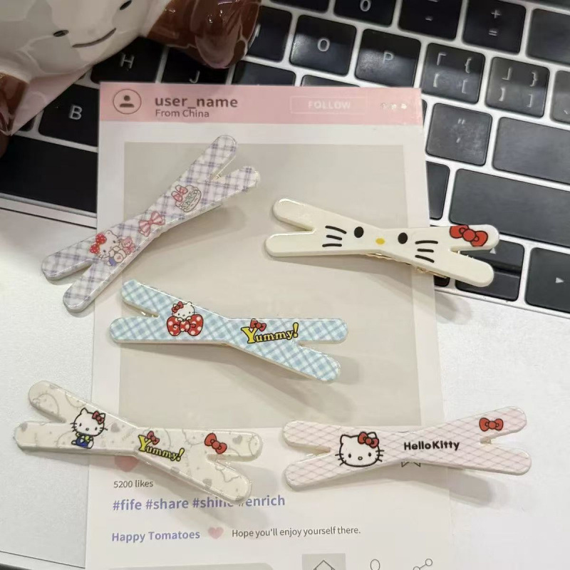 甜美卡通kitty猫发夹可爱少女心侧边夹刘海夹少女感发卡头饰学生|undefined