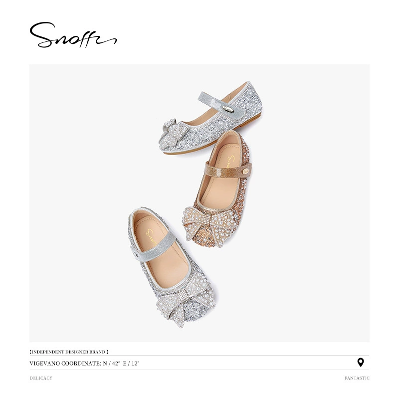 Children's footwear, shiny shoes for leather shoes for princess, autumn, soft sole